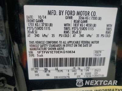 Zdjęcie 14 z 14 samochodu: 2014 FORD F150 SUPERCREW VIN:1FTFW1ET0EKG10834 - miniatura