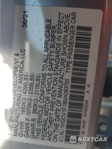 Zdjęcie 12 z 12 samochodu: 2021 HONDA ACCORD LX VIN:1HGCV1F18MA083795 - miniatura