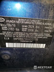 Zdjęcie 12 z 12 samochodu: 2017 HYUNDAI ELANTRA SE VIN:5NPD84LF0HH072770 - miniatura