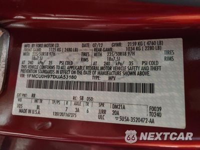 Zdjęcie 15 z 15 samochodu: 2013 FORD ESCAPE SEL VIN:1FMCU0H97DUA53180 - miniatura