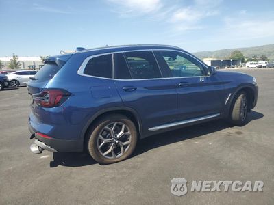 Trzecie zdjęcie samochodu z tyłu: 2022 BMW X3 XDRIVE30I VIN:5UX53DP04N9J31301 - miniatura