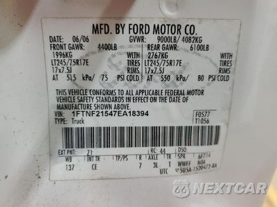 Zdjęcie 12 z 14 samochodu: 2007 FORD F250 SUPER DUTY VIN:1FTNF21547EA18394 - miniatura