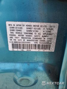 Zdjęcie 12 z 12 samochodu: 2013 HONDA FIT VIN:JHMGE8H33DC030965 - miniatura