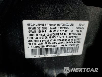 Zdjęcie 12 z 12 samochodu: 2009 HONDA FIT SPORT VIN:JHMGE88469S015480 - miniatura