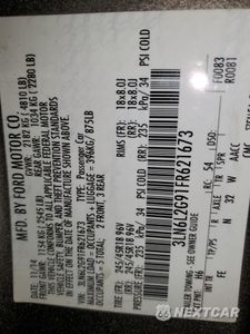Zdjęcie 12 z 12 samochodu: 2015 LINCOLN MKZ VIN:3LN6L2G91FR621673 - miniatura