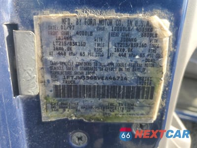 Zdjęcie 10 z 10 samochodu: 1997 FORD F350 VIN:1FTJW35G8VEA46714 - miniatura