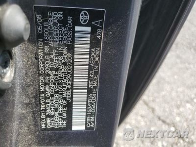 Zdjęcie 12 z 12 samochodu: 2009 TOYOTA COROLLA BASE VIN:JTDBL40E29J027209 - miniatura