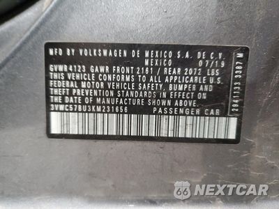 Zdjęcie 13 z 13 samochodu: 2019 VOLKSWAGEN JETTA S VIN:3VWC57BU3KM231656 - miniatura