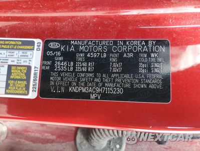 Zdjęcie 13 z 14 samochodu: 2017 KIA SPORTAGE LX VIN:KNDPM3AC9H7115230 - miniatura