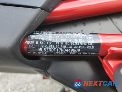 Zdjęcie 8 z 9 samochodu: 2021 KAWASAKI ZR900 F VIN:ML5ZRDF17MDA49809 - miniatura