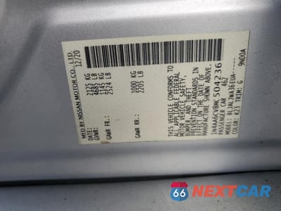 Zdjęcie 12 z 12 samochodu: 2021 NISSAN MAXIMA SV VIN:1N4AA6CV8MC504236 - miniatura