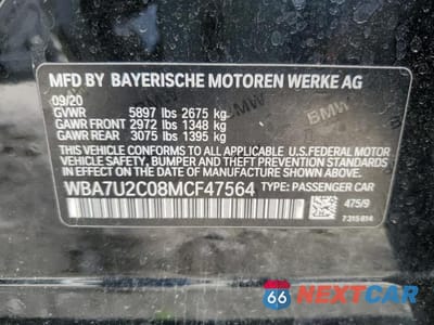 Zdjęcie 13 z 13 samochodu: 2021 BMW 750 XI VIN:WBA7U2C08MCF47564 - miniatura