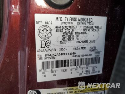 Zdjęcie 13 z 13 samochodu: 2012 FORD EXPEDITION VIN:1FMJK2A54CEF44959 - miniatura