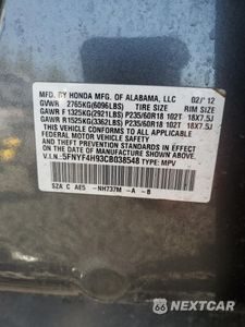 Zdjęcie 13 z 13 samochodu: 2012 HONDA PILOT TOURING VIN:5FNYF4H93CB038548 - miniatura