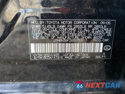 Zdjęcie 12 z 12 samochodu: 2006 LEXUS LS 430 VIN:JTHBN36F265035513 - miniatura