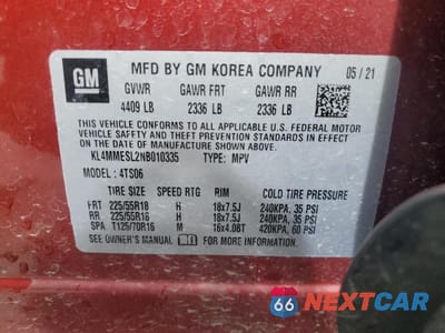 Zdjęcie 14 z 14 samochodu: 2022 BUICK ENCORE GX SELECT VIN:KL4MMESL2NB010335 - miniatura