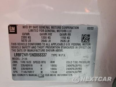 Zdjęcie 13 z 13 samochodu: 2022 BUICK ENVISION ESSENCE VIN:LRBFZNR48ND068337 - miniatura