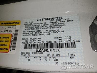 Zdjęcie 12 z 13 samochodu: 2018 FORD FUSION SE HYBRID VIN:3FA6P0LU6JR172030 - miniatura