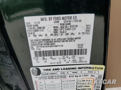 Zdjęcie 12 z 14 samochodu: 2013 FORD F150 SUPERCREW VIN:1FTFW1EF0DFA67115 - miniatura