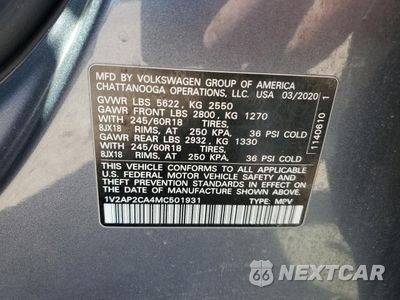 Zdjęcie 14 z 14 samochodu: 2021 VOLKSWAGEN ATLAS S VIN:1V2AP2CA4MC501931 - miniatura