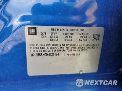 Zdjęcie 14 z 15 samochodu: 2017 CHEVROLET SONIC LS VIN:1G1JB5SH9H4121184 - miniatura