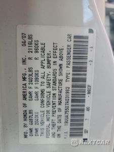 Zdjęcie 14 z 14 samochodu: 2007 ACURA TL TYPE S VIN:19UUA75507A031962 - miniatura