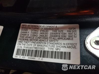 Zdjęcie 13 z 14 samochodu: 2024 HONDA CR-V EXL VIN:7FARS4H77RE015933 - miniatura
