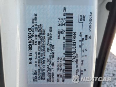 Zdjęcie 12 z 13 samochodu: 2018 FORD FUSION SE HYBRID VIN:3FA6P0LU6JR172044 - miniatura
