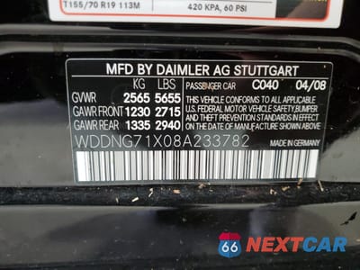 Zdjęcie 12 z 12 samochodu: 2008 MERCEDES-BENZ S 550 VIN:WDDDJ72X79A154865 - miniatura