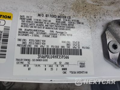 Zdjęcie 12 z 12 samochodu: 2017 FORD FUSION SE HYBRID VIN:3FA6P0LU4HR359566 - miniatura