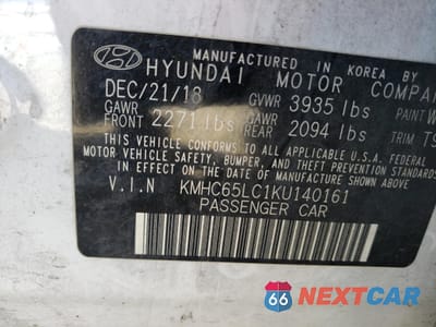 Zdjęcie 12 z 12 samochodu: 2019 HYUNDAI IONIQ BLUE VIN:KMHC65LC1KU140161 - miniatura