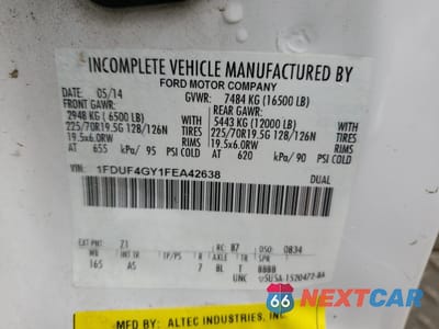 Zdjęcie 12 z 12 samochodu: 2015 FORD F450 SUPER DUTY VIN:1FDUF4GY1FEA42638 - miniatura