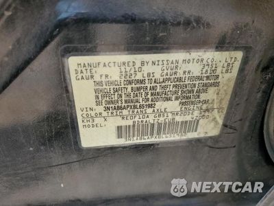 Zdjęcie 13 z 13 samochodu: 2011 NISSAN SENTRA 2.0 VIN:3N1AB6APXBL651982 - miniatura