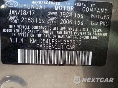 Zdjęcie 12 z 12 samochodu: 2017 HYUNDAI ELANTRA SE VIN:KMHD84LF3HU382610 - miniatura