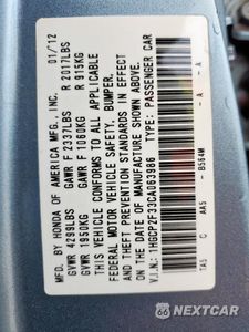 Zdjęcie 12 z 14 samochodu: 2012 HONDA ACCORD LX VIN:1HGCP2F33CA063986 - miniatura