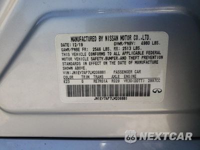 Zdjęcie 12 z 12 samochodu: 2020 INFINITI Q50 PURE VIN:JN1EV7AP7LM206881 - miniatura