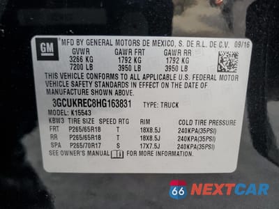 Zdjęcie 12 z 12 samochodu: 2017 CHEVROLET SILVERADO K1500 LT VIN:3GCUKREC8HG163831 - miniatura