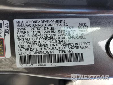 Zdjęcie 12 z 12 samochodu: 2022 ACURA RDX TECHNOLOGY VIN:5J8TC1H55NL002375 - miniatura