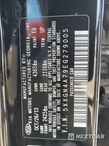 Zdjęcie 12 z 12 samochodu: 2014 KIA OPTIMA EX VIN:5XXGN4A79EG279005 - miniatura