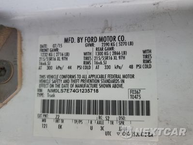 Zdjęcie 13 z 13 samochodu: 2016 FORD TRANSIT CONNECT XL VIN:NM0LS7E74G1235718 - miniatura