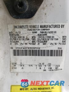 Zdjęcie 12 z 12 samochodu: 2012 FORD F450 SUPER DUTY VIN:1FDUF4GY3CEC07312 - miniatura