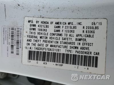 Zdjęcie 12 z 12 samochodu: 2016 HONDA ACCORD SPORT VIN:1HGCR2F57GA031091 - miniatura