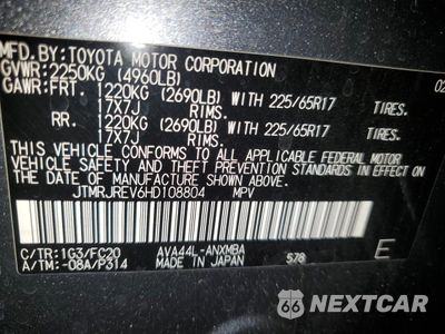 Zdjęcie 13 z 13 samochodu: 2017 TOYOTA RAV4 HV LE VIN:JTMRJREV6HD108804 - miniatura