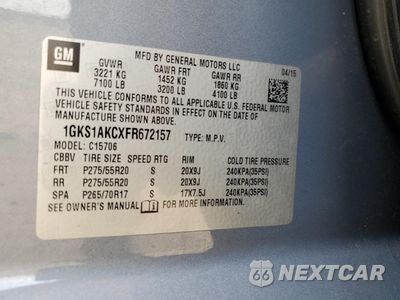Zdjęcie 13 z 13 samochodu: 2015 GMC YUKON SLE VIN:1GKS1AKCXFR672157 - miniatura