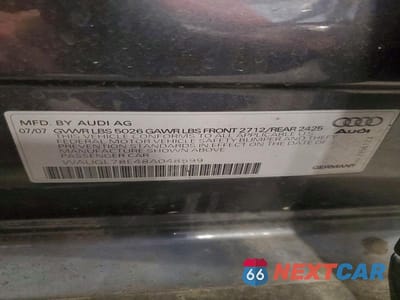 Zdjęcie 12 z 12 samochodu: 2008 AUDI S4 QUATTRO VIN:WAUGL78E48A048599 - miniatura