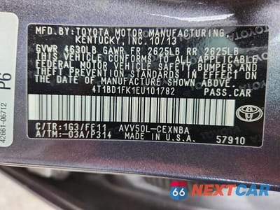Zdjęcie 13 z 13 samochodu: 2014 TOYOTA CAMRY HYBRID LE VIN:4T1BD1FK1EU101782 - miniatura