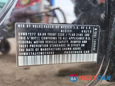 Zdjęcie 12 z 12 samochodu: 2014 VOLKSWAGEN JETTA SE VIN:3VWD17AJ1EM374049 - miniatura