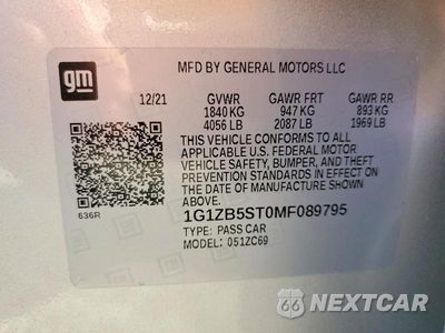 Zdjęcie 12 z 12 samochodu: 2021 CHEVROLET MALIBU LS VIN:1G1ZB5ST0MF089795 - miniatura