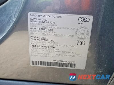 Zdjęcie 14 z 14 samochodu: 2017 AUDI Q5 PREMIUM PLUS VIN:WA1L2AFP6HA101223 - miniatura