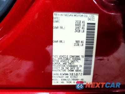 Zdjęcie 12 z 12 samochodu: 2021 NISSAN ALTIMA 2.5 SR VIN:1N4BL4CW9MN385872 - miniatura